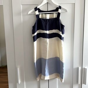 Silk Colorblock Mini Dress